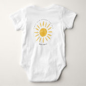 Sonnenschein 1. Geburtstag Aquarellsonne Baby Strampler (Rückseite)