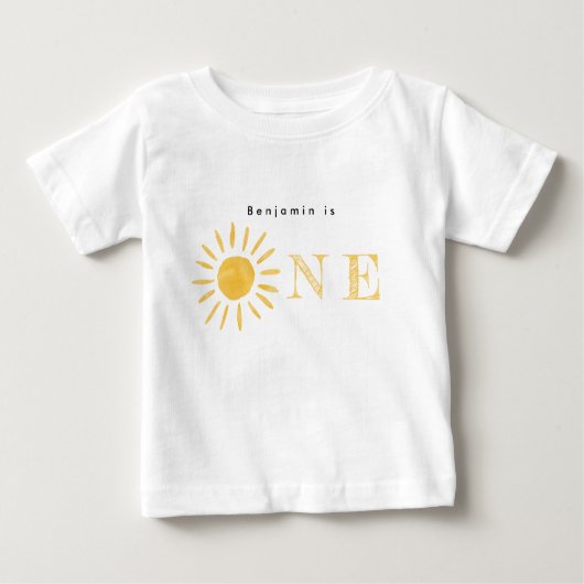 Sonnenschein 1. Geburtstag Aquarellsonne Baby T-shirt (Vorderseite)
