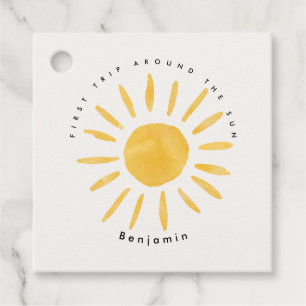 Sonnenschein 1. Geburtstag Aquarellsonne Geschenkanhänger