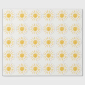 Sonnenschein 1. Geburtstag Aquarellsonne Geschenkpapier (Flach)