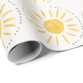 Sonnenschein 1. Geburtstag Aquarellsonne Geschenkpapier (Rolleneckpunkt)