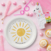 Sonnenschein 1. Geburtstag Aquarellsonne Pappteller (Party)