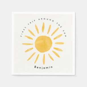 Sonnenschein 1. Geburtstag Aquarellsonne Serviette