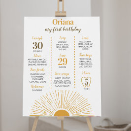 Sonnenschein 1. Geburtstag Milestone Zeichen Poster