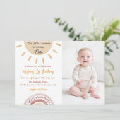 Sonnenschein 1. Geburtstag Unser kleines Sonnensch Einladung (Stehend Vorderseite)