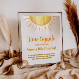 Sonnenschein 1. Geburtstag Zeitkapsel Zeichen Poster