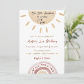 Sonnenschein 2. Geburtstag Unser kleiner Sonnensch Einladung (Stehend Vorderseite)