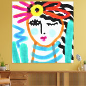 Sonnenschein Abstraktes digitales Portrait einer F Leinwanddruck (Insitu (Wohnzimmer))