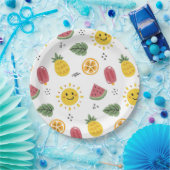 Sonnenschein, Ananas, Wassermelonen, Orangen Pappteller (Party)