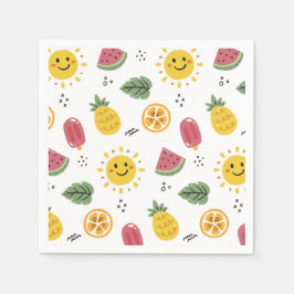 Sonnenschein, Ananas, Wassermelonen, Orangen Serviette