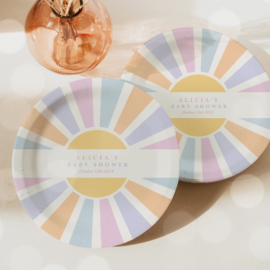 Sonnenschein Baby Dusche kommen hier die sonnenros Pappteller