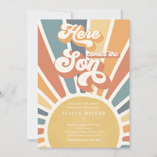 Sonnenschein Baby Dusche kommen hier die sonnenver Einladung (Vorderseite)