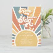 Sonnenschein Baby Dusche kommen hier die sonnenver Einladung (Stehend Vorderseite)