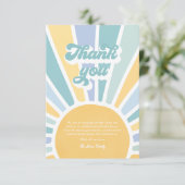 Sonnenschein Baby-Dusche kommt der Sohn Dankeskarte (Stehend Vorderseite)