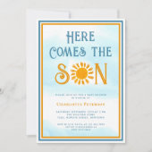 Sonnenschein Baby-Dusche kommt der Sohn Einladung (Vorderseite)