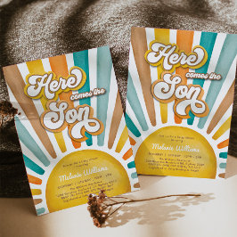 Sonnenschein Baby-Dusche kommt hier der Sohn Einladung