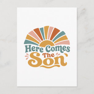 Sonnenschein-Baby-Party, hier kommt der Sohn Postkarte