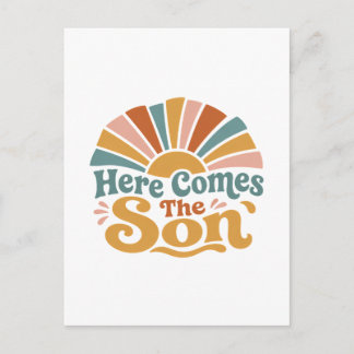 Sonnenschein-Baby-Party, hier kommt der Sohn  Postkarte