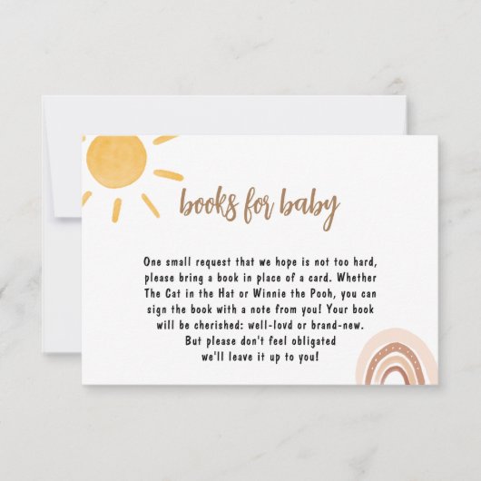 Sonnenschein Baby Shower Book for baby Card (Vorderseite)