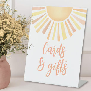Sonnenschein Baby Shower Karten und Geschenke Sockelschild