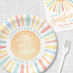 Sonnenschein Baby Shower Pappteller