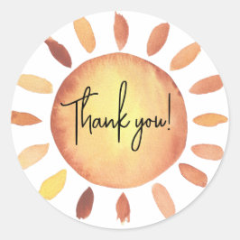 Sonnenschein-Babydusche danke Runder Aufkleber