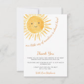 Sonnenschein-Babydusche Dankeskarte (Vorderseite)