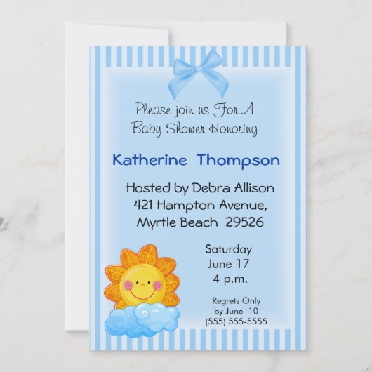 Sonnenschein-Babydusche Einladung (Vorderseite)