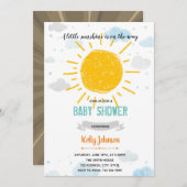 Sonnenschein-Babydusche Einladung (Vorne/Hinten)