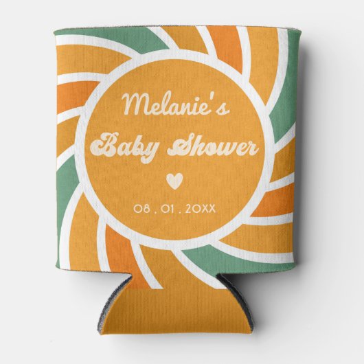 Sonnenschein Babydusche kommt hier der Sohn Retro Dosenkühler (Vorderseite)