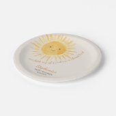 Sonnenschein-Babydusche Pappteller (Schrägansicht)