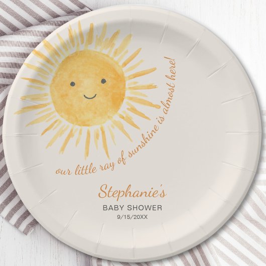 Sonnenschein-Babydusche Pappteller