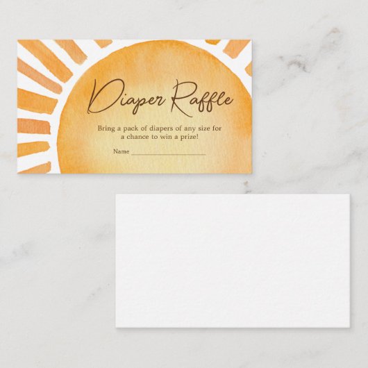 Sonnenschein-Babydusche-Windeln-Windeln Begleitkarte (Vorne/Hinten)