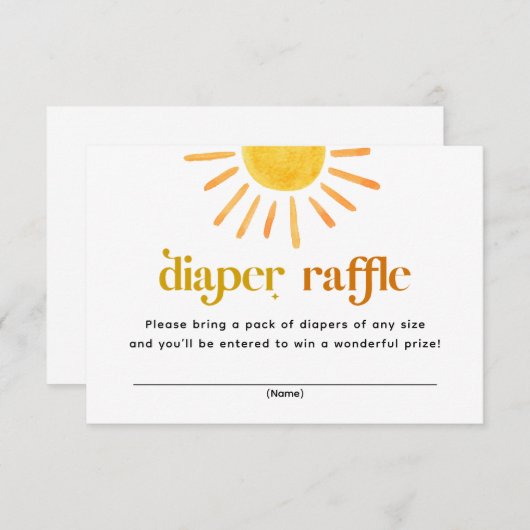 Sonnenschein-Babydusche-Windeln-Windeln Einladung (Vorne/Hinten)