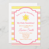 Sonnenschein-Babyparty-Einladungsun-Mädchen Einladung (Vorne/Hinten)