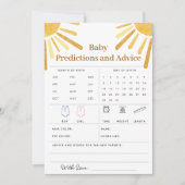 Sonnenschein-Babyvoraussagen und -beratungskarte Einladung (Vorderseite)