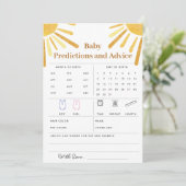 Sonnenschein-Babyvoraussagen und -beratungskarte Einladung (Stehend Vorderseite)