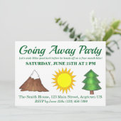 Sonnenschein Baum Berg Wanderung Wälder Außenlager Einladung (Stehend Vorderseite)