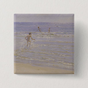 Sonnenschein bei Skagen: Schwimmende Jungen, 1892 Button