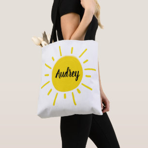 Sonnenschein Bemalte Skurril Gelbe Sonne Buch Tasc Tasche