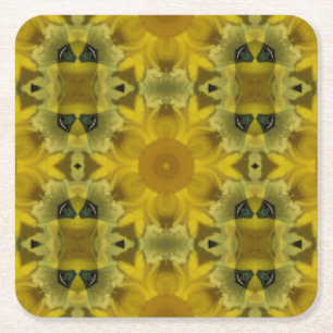 Sonnenschein Blume Burst Golden Rechteckiger Pappuntersetzer