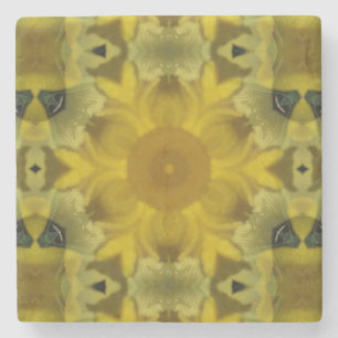 Sonnenschein-Blumen-Ausbruch Golden Steinuntersetzer