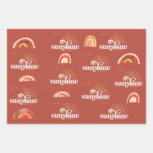 Sonnenschein | Boho Baby Shower Geschenkpapier Set (Vorderseite)