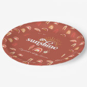 Sonnenschein | Boho Baby Shower Pappteller (Schrägansicht)