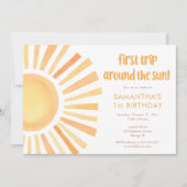 Sonnenschein boho erste Reise um die Sonne Geburts Einladung (Vorderseite)