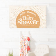 Sonnenschein Boho Gelbe Babyparty  Banner