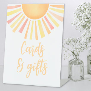 Sonnenschein Boho Sonnen Baby Shower Karten und Ge Sockelschild