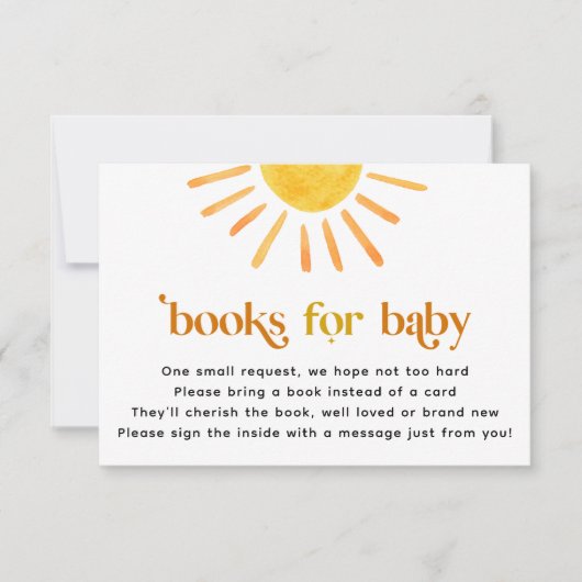 Sonnenschein-Bücher für Baby Einladung (Vorderseite)