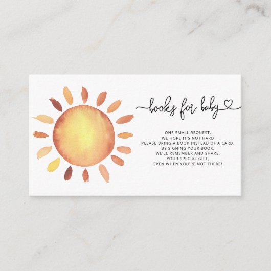 Sonnenschein-Bücher für Babytickets Begleitkarte (Vorderseite)