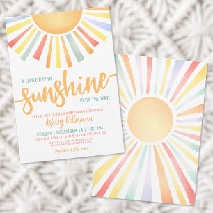 Sonnenschein Bunt Helle Sonne Baby Shower Einladung